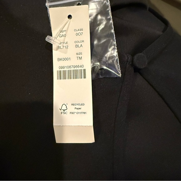 NWT J Crew Shirt Womens Black Puff Sleeve Satin Back Crepe Office Size MTall - Picture 5 of 7